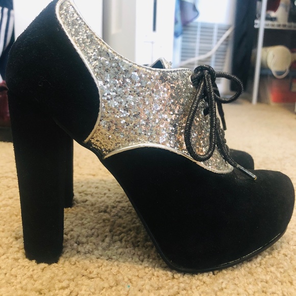 Sequin & Suede Tall Heel Booties (Size 6) - Picture 2 of 4